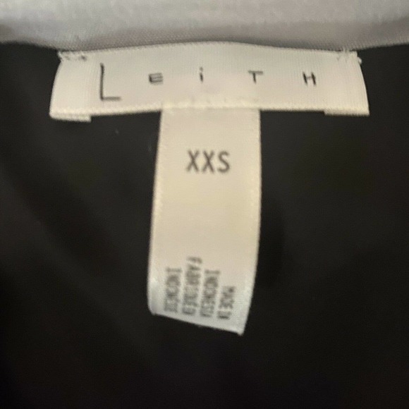 LEITH Little Black Dress XSS Surplice Pleated Skirt Chiffon Faux Wrap New - Picture 3 of 4